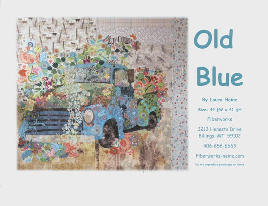 Old Blue by Fiberworks - Quilting Pattern - 44.5" 41.5"
