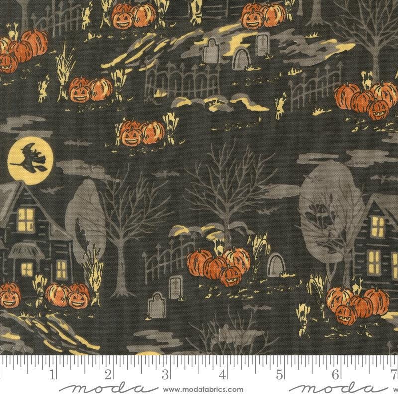 Home Sweet Haunt from Moda Fabrics - 1/2 Yard Haunted Forest Charcoal - Halloween
