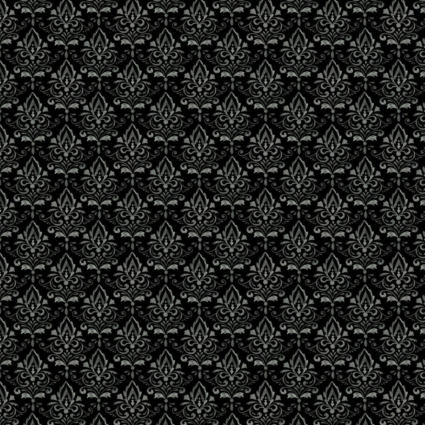 Holiday Greetings from Windham Fabrics - 1/2 Yard Black Damask
