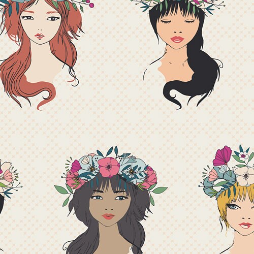 Flower Child from Art Gallery Fabrics - Half Yard of Pretty Young Women