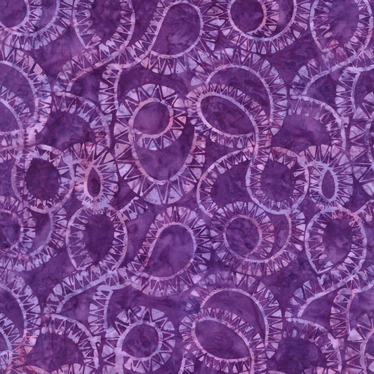 Spellbound Batik from Timeless Treasures - 1/2 Yard Witch Snake Swirl Texture - Purple Halloween Batik