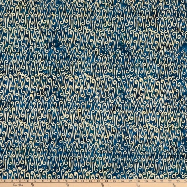 Just My Type from Island Batik - 1/2 Yard Denim Steam - Tan on Blue Batik