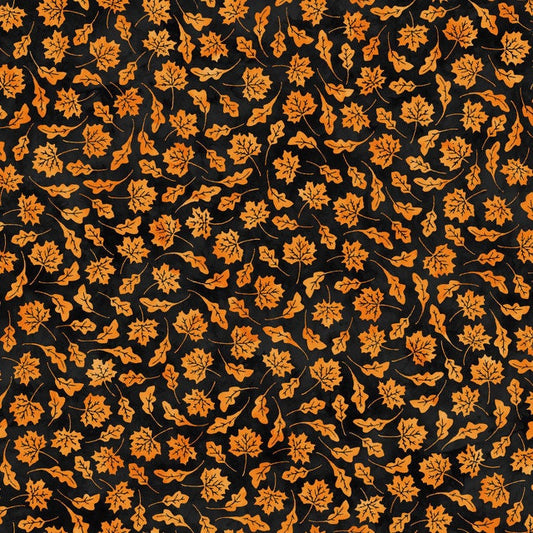 Spooky Hallow from Maywood Studios - 1/2 Yard Falling Leaves Orange
