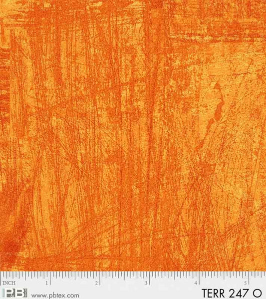 25% Off - Terra by Norm Wyatt for P&B Textiles - 1/2 Yard Orange Textured Blender - Terr 247 O