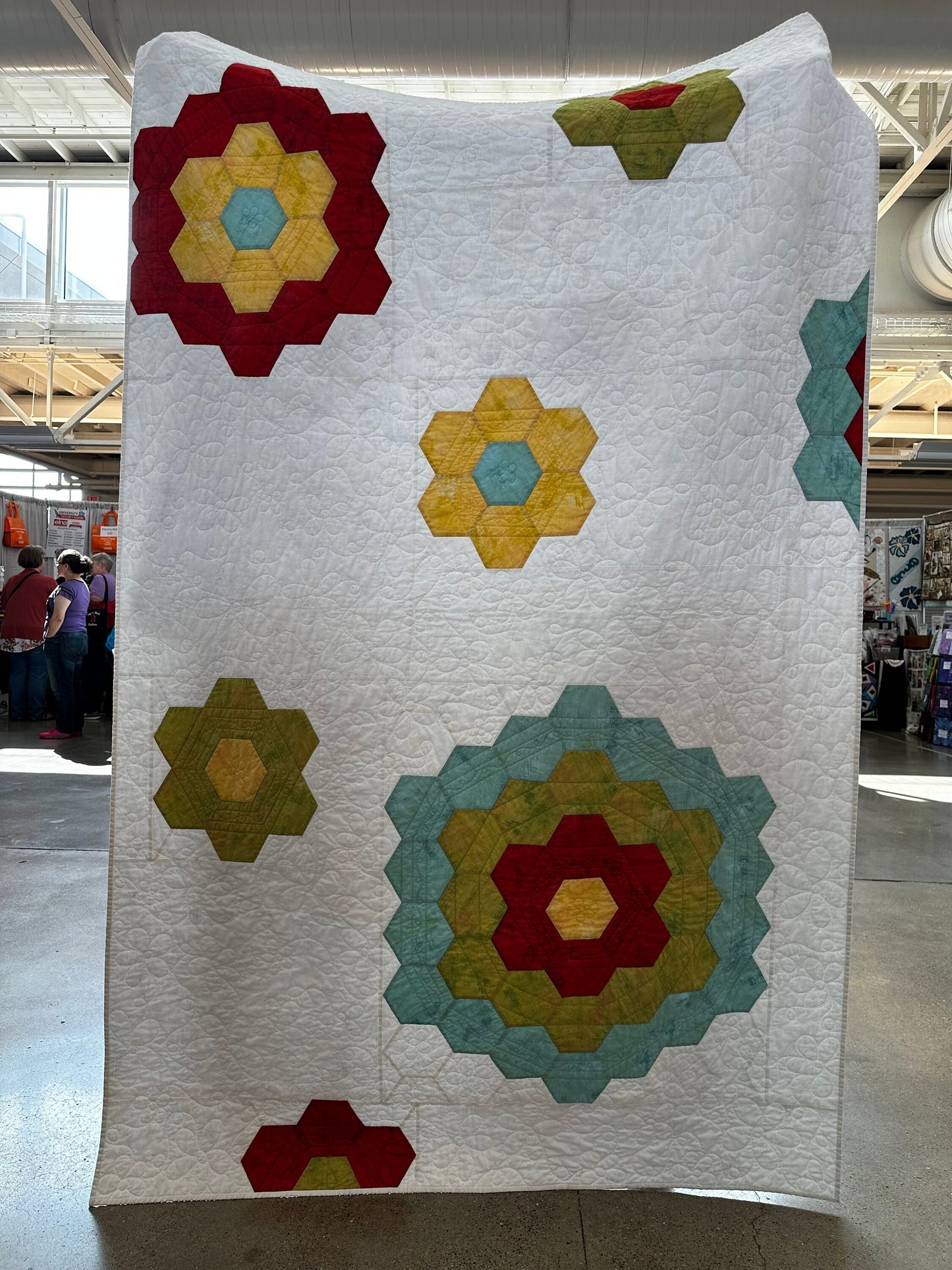 Modern Honeycomb Quilt Kit - 59" x 90" Honeycomb Quilt - Fabrics for Top and Binding and Pattern