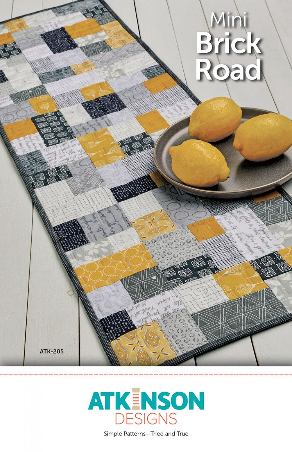 Mini Brick Road Quilt Pattern by Atkinson Designs - Modern Simple Pattern - 3 Sizes - Doll, Placemats, Table Runner