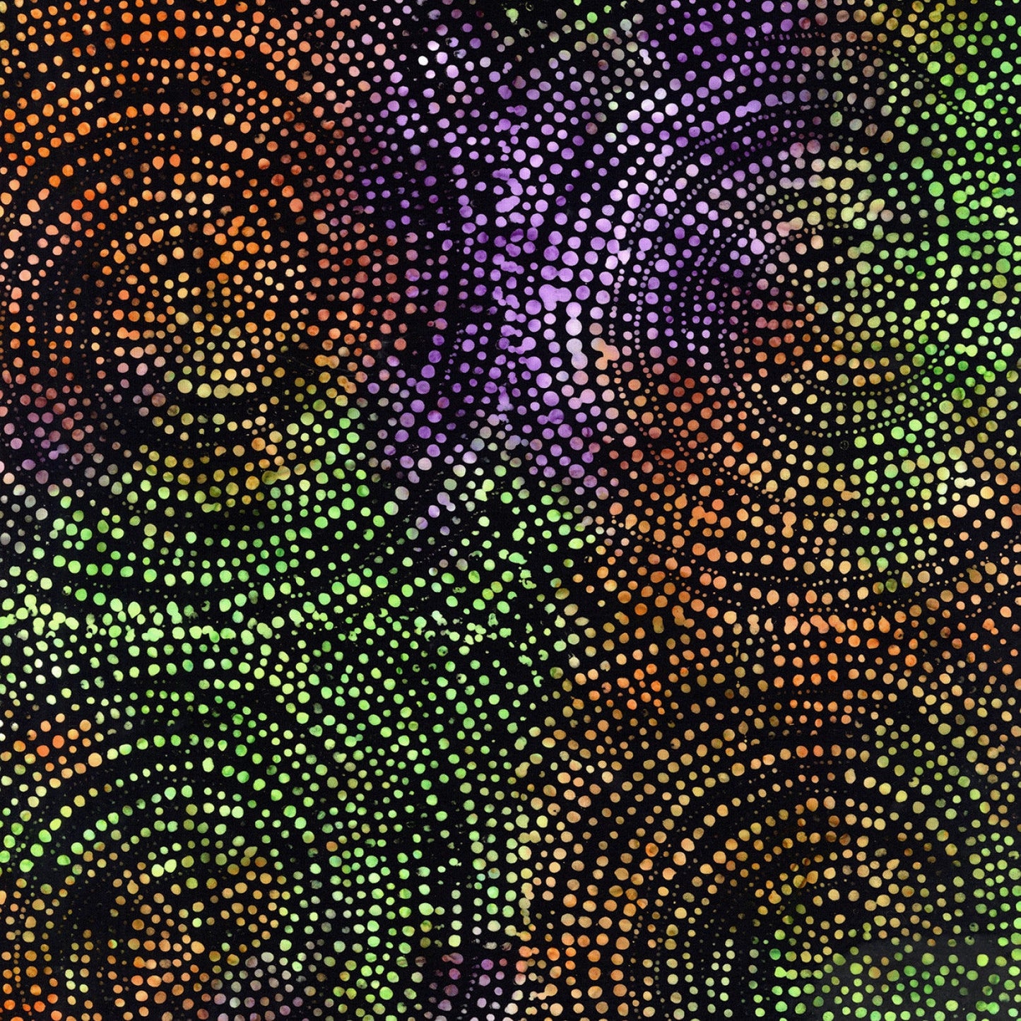 Spellbound Batik from Timeless Treasures - 1/2 Yard Boo Dotty Spiral - Halloween