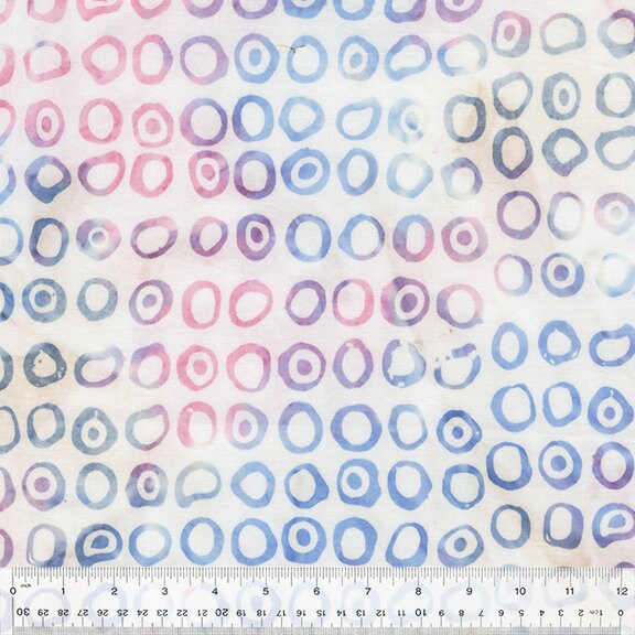 Pixie Batiks from Anthology Batiks - 1/2 Yard Echo Dots - Pastel Blue and Pink Batik