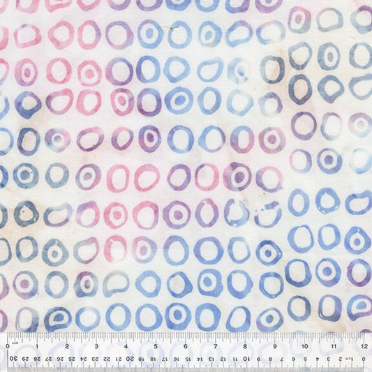 Pixie Batiks from Anthology Batiks - 1/2 Yard Echo Dots - Pastel Blue and Pink Batik