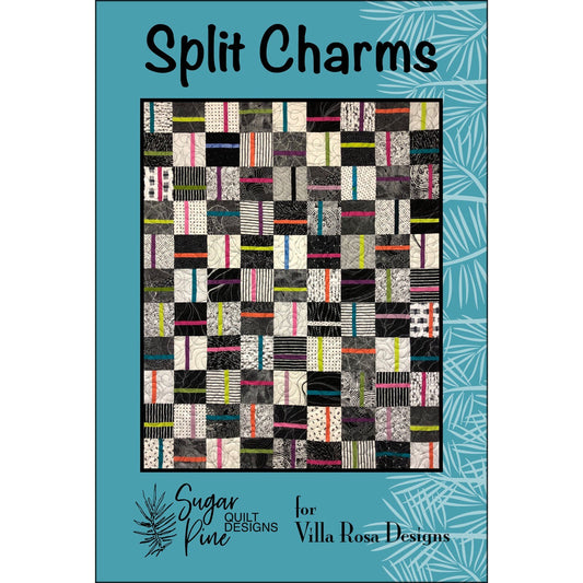 Split Charms by Sugar Pine Quilt Designs for Villa Rosa Designs - Modern Lap Quilt Pattern - Postcard Size Pattern