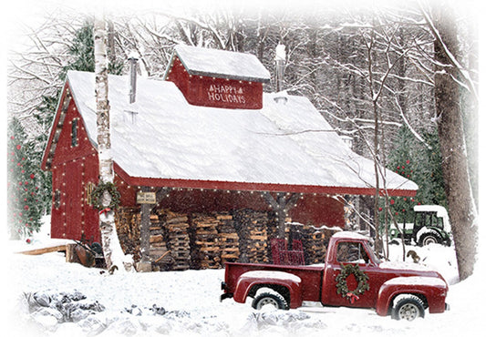 Home for the Holidays from Hoffman Fabrics - 29" x 43" Christmas Panel - Red Truck Holiday