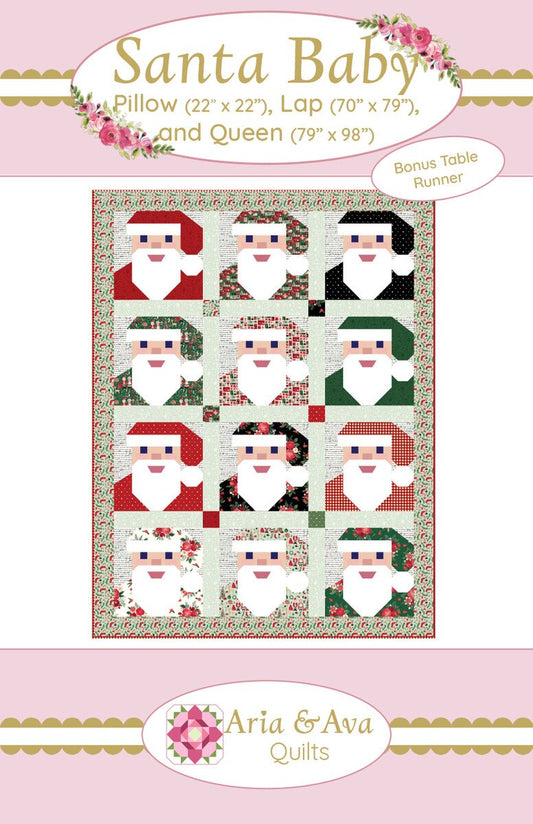 Santa Baby from Aria and Ava Quilts - Quilt Pattern - Pillow, Throw and Queen Size