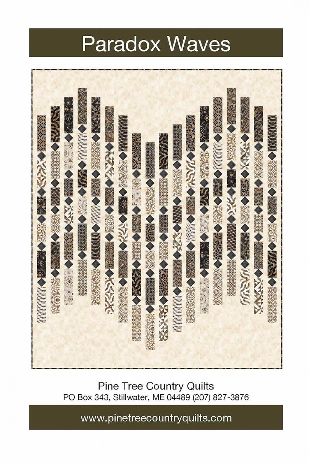 Paradox Waves Quilt Pattern from Pine Tree Country Quilts - 55" x 66" Finished Modern Quilt Pattern - 2.5" Strip Friendly