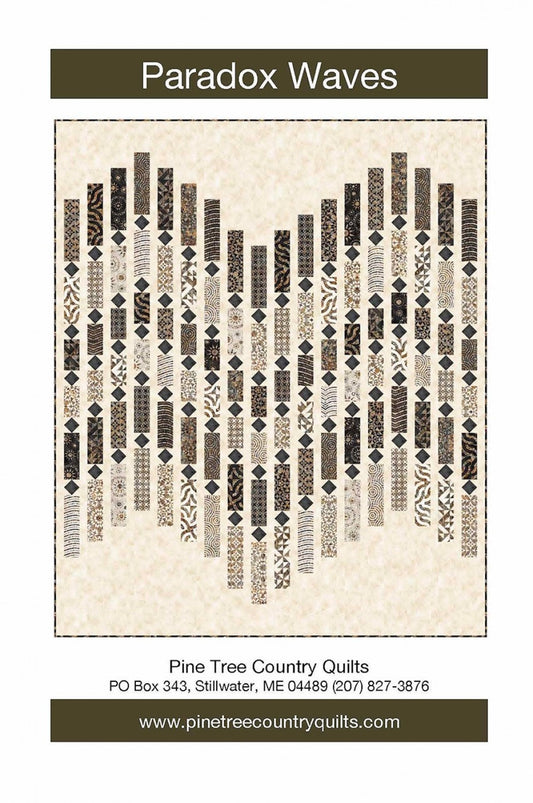Paradox Waves Quilt Pattern from Pine Tree Country Quilts - 55" x 66" Finished Modern Quilt Pattern - 2.5" Strip Friendly