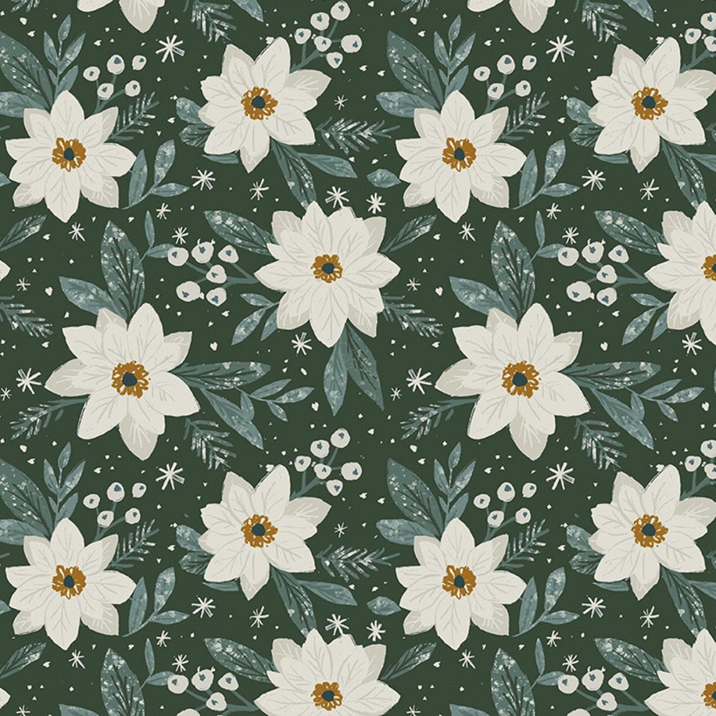 Best in Snow from Dear Stella - 1/2 Yard Multi Holiday Floral