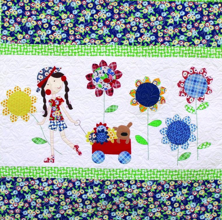 Daisy Jane by Meags and Me - Quilting Pattern - 40" x 40" Applique Quilt Pattern