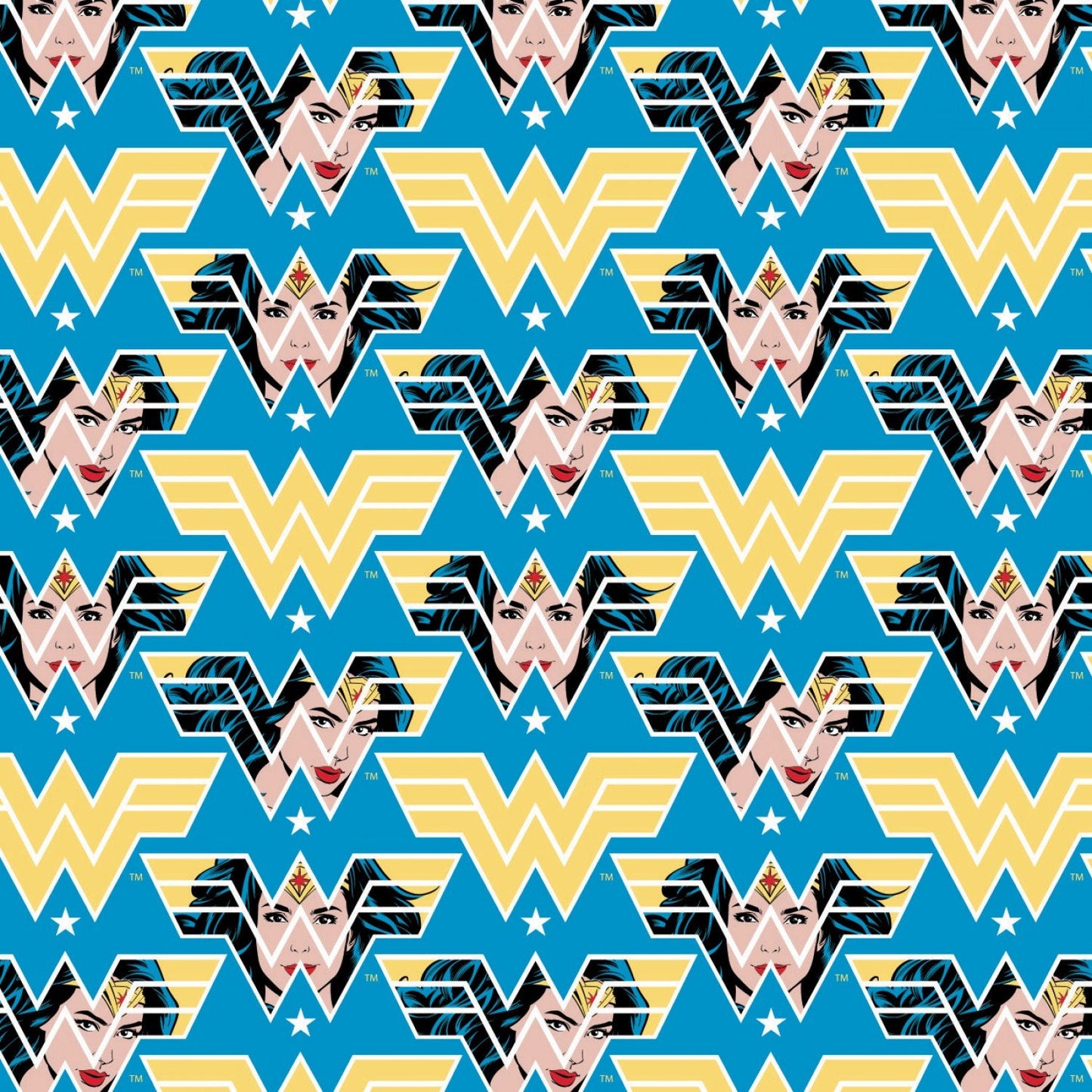 Wonder Woman 1984 collection from Camelot Fabrics - 1/2 Yard Blue Face Crop