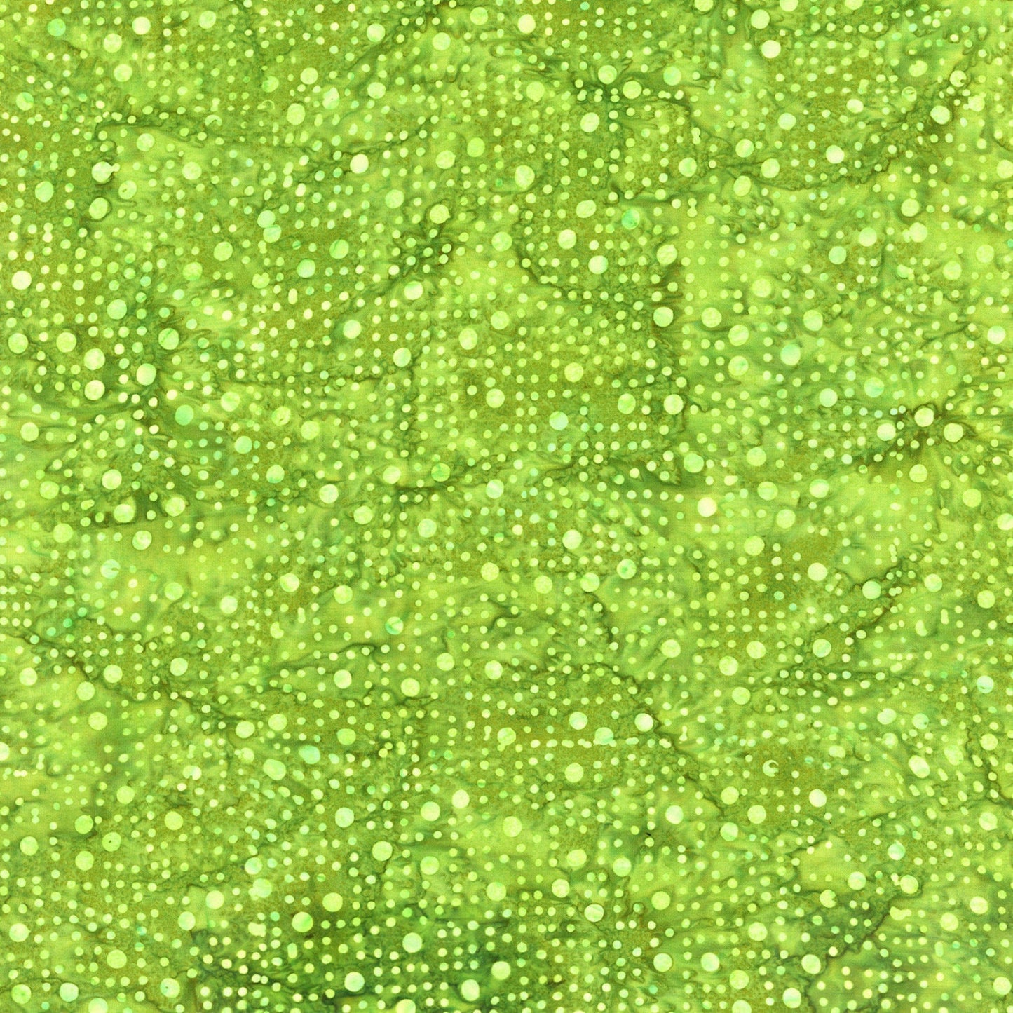 Spellbound Batik from Timeless Treasures - 1/2 Yard Poison Dancing Techno Dots - Green Batik Dots
