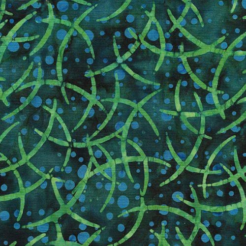 Wisps in Teal Bridgewater from Squiggles Dots and Lines for Island Batik- 1/2 Yard