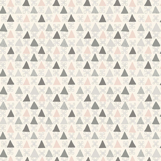 Signet White from Tangent by Andover Fabrics - 1/2 Yard - Multi Colored Triangles