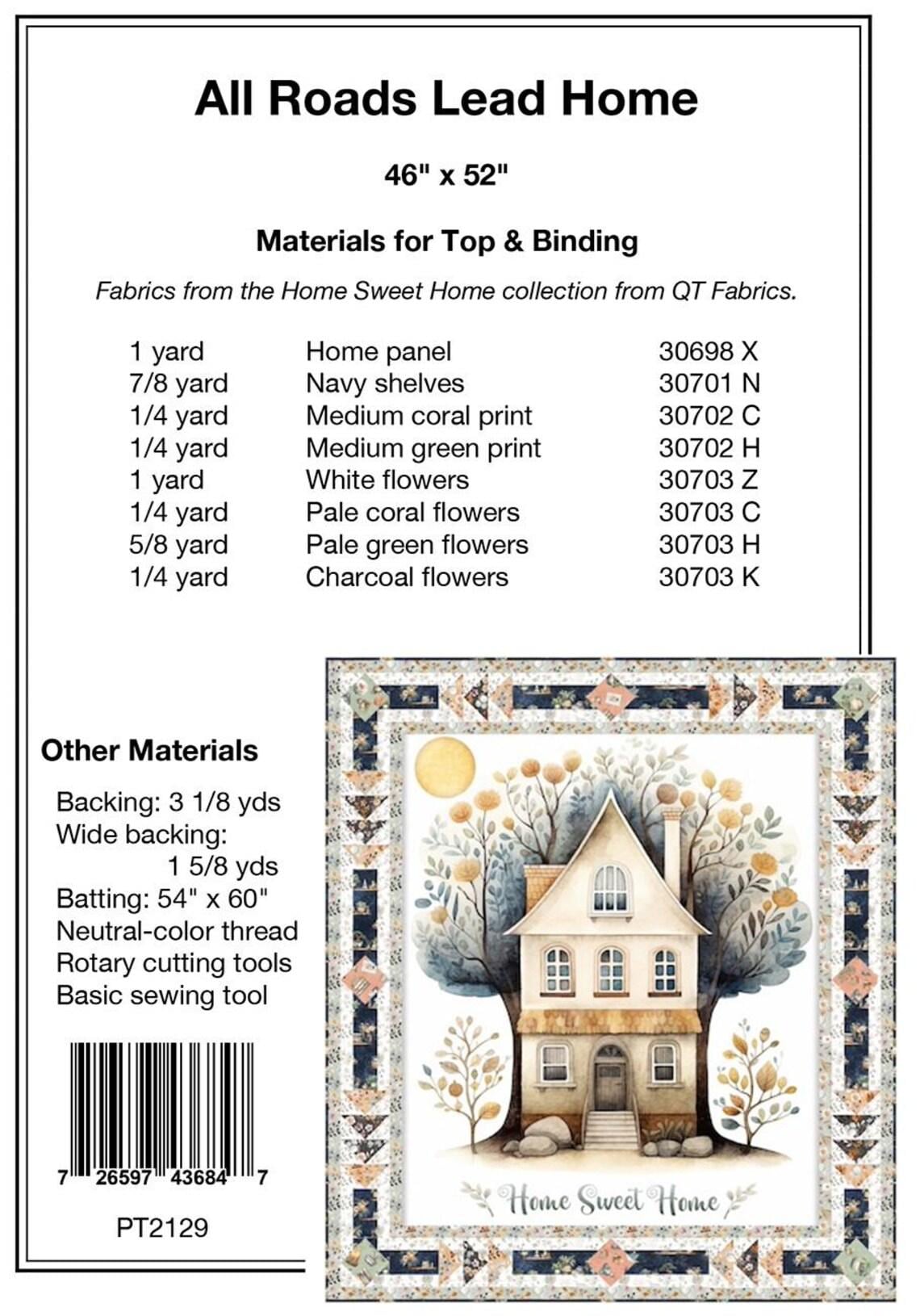 All Roads Lead Home Quilt Pattern from Pine Tree Country - 46" x 52" Panel Quilt Pattern