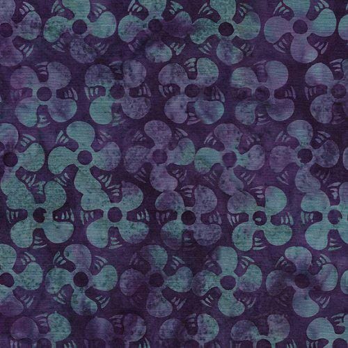 Fan in Purple Hyacinth from Heavy Metal for Island Batik- 1/2 Yard