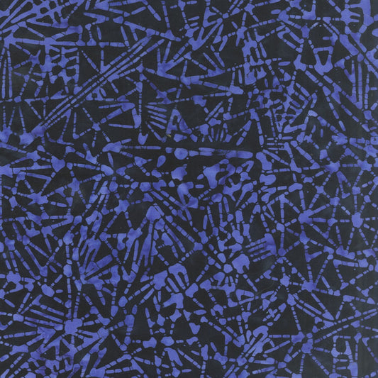 Isles of Shoals Batik from Anthology Fabrics - 1/2 Yard Batik Blue and Black