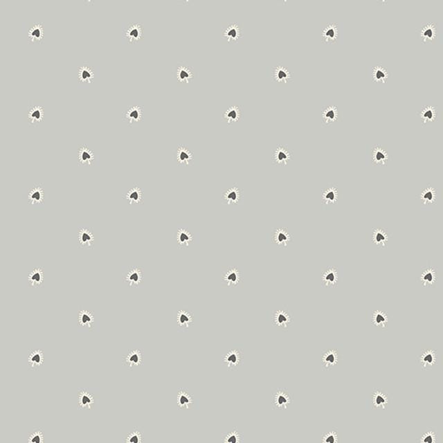 Fan Grey from Tangent by Andover Fabrics - 1/2 Yard - Black Fans on Grey