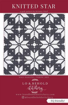 Knitted Star Pattern from Lo & Behold Stitchery - Quilting Pattern for 2 Different Sizes - Fat Quarter Friendly