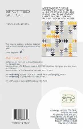 Spotted Geese by Zen Chic - 65" x 65" Quilt Pattern