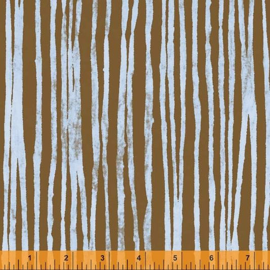 Waters Edge from Line by Marcia Derse from Windham Fabrics - 1/2 Yard Light Blue and Brown Lines