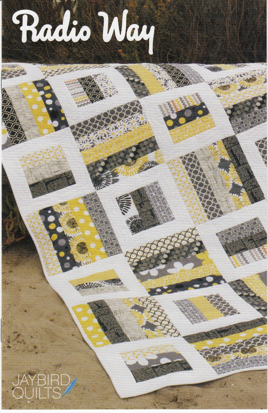 Radio Way from Jaybird Quilts - Modern Jelly Roll Friendly Quilt Pattern in 4 Sizes