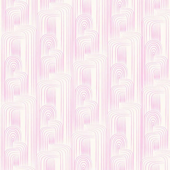 Maze in Pink from Studio Palettes by River Bend - Half Yard White Interlocking Pink Designs on White