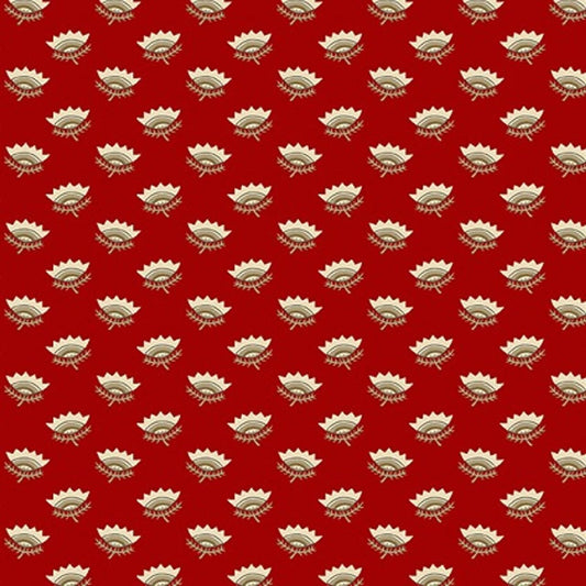 Crown Flower in Carmine from Tradewinds by Renee Nanneman for Andover Fabric - Half Yard - A-810-R