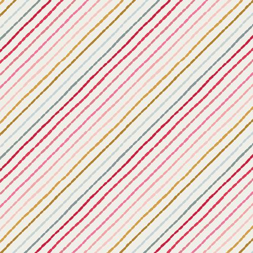 Adventale from Art Gallery - 1/2 Yard Jolly Ribbons - Multi Color, Diagonal lines