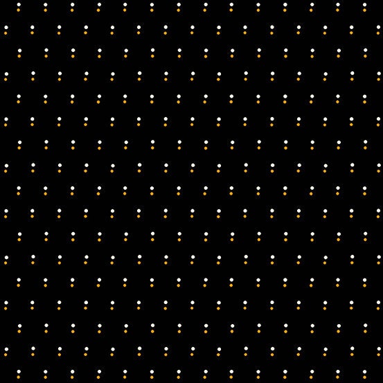Midnight Haunt from Andover Fabrics - 1/2 Yard of White and Orange Dots on Black
