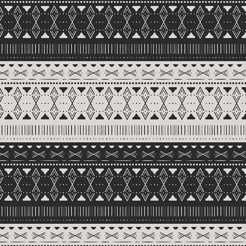 Capsules Craftbound from Art Gallery Fabrics - Half Yard Etched Civilization Black and Cream Geometric Stripe