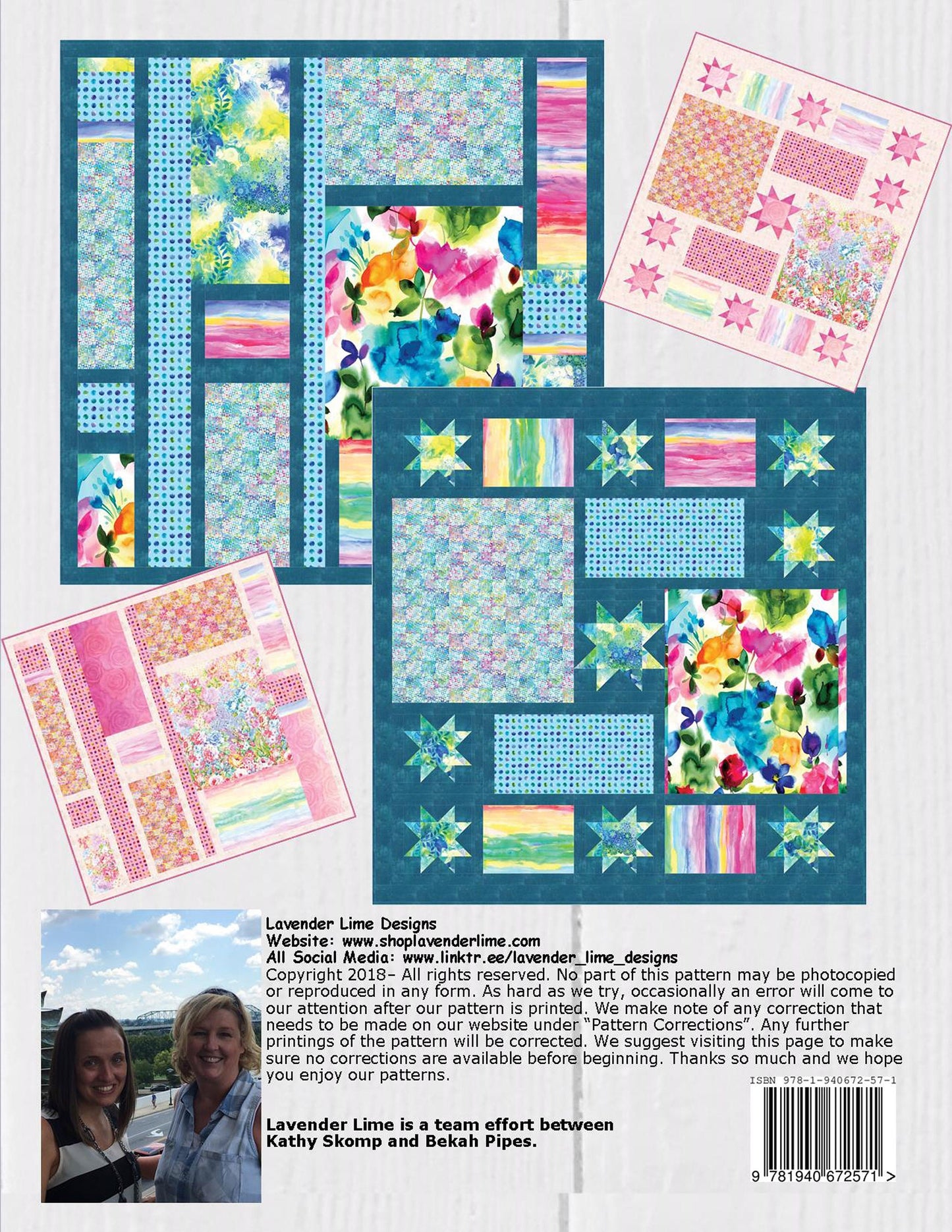 Daydreams 2 from Designs by LavenderLime - Beginner Level Quilt Patterns for Large Scale Prints - Instructions for 2 Different Quilts
