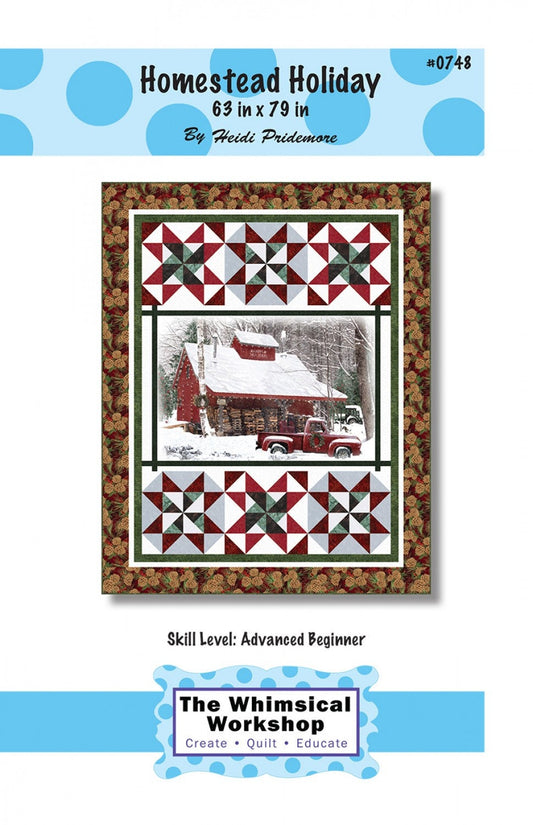 Homestead Holidays Pattern from Whimsical Workshop - 63" x 79" Advanced Beginner Pattern Using Panels