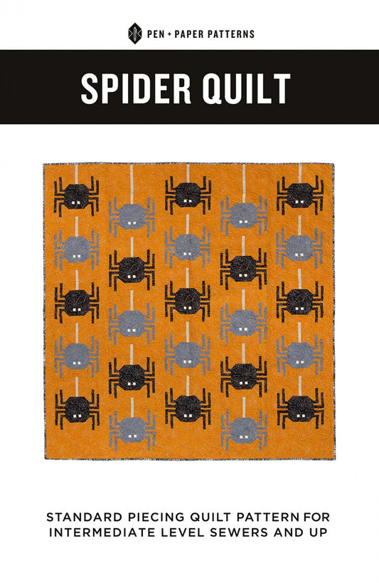 Spider Quilt from Pen + Paper Patterns - 57.5" x 59.5" Quilt Pattern - Halloween Spiders