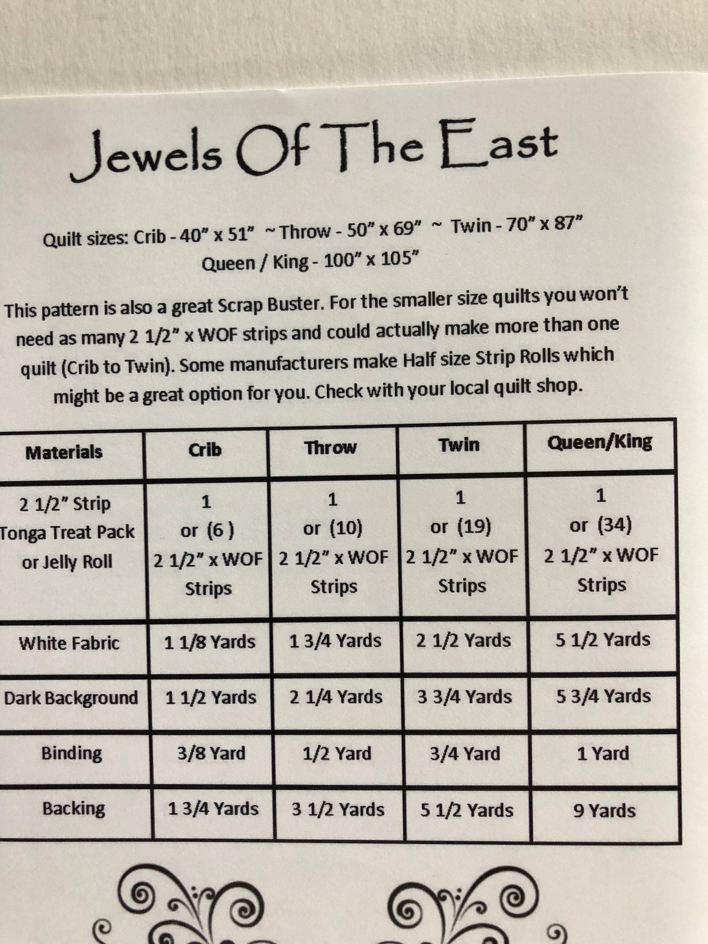 Jewels of the East Quilt Pattern from Little Louise Designs - 4 Sizes Crib, Throw, Twin, Queen/King