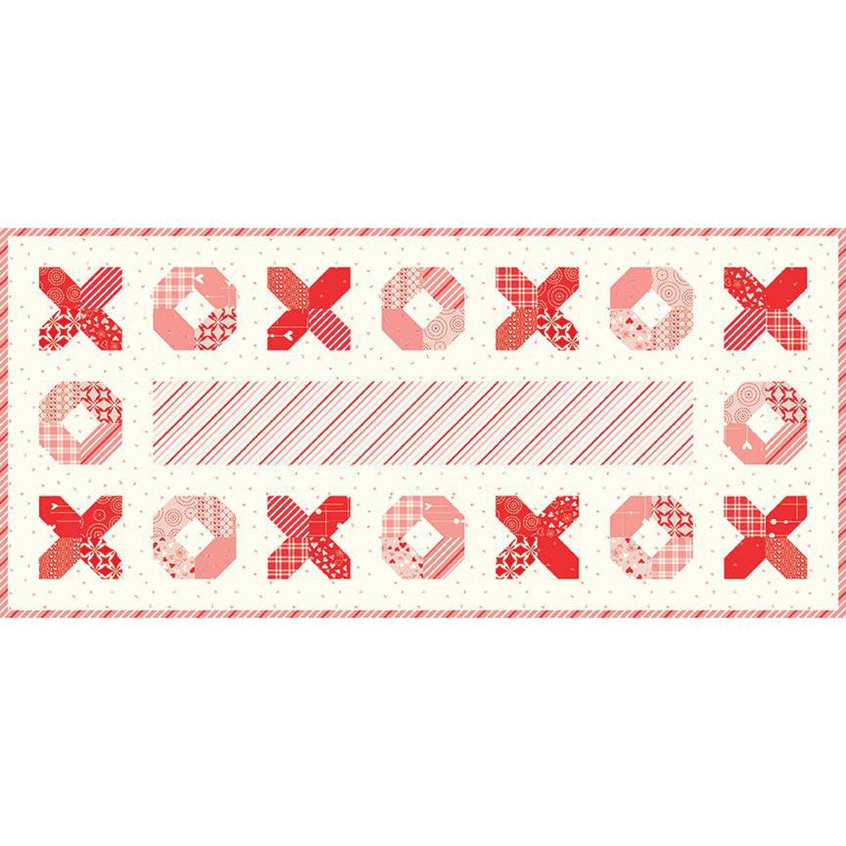 XOX 5" Stacker Quilt Pattern by Pieces From My Heart - Instructions for 18" x 40" Finished Project