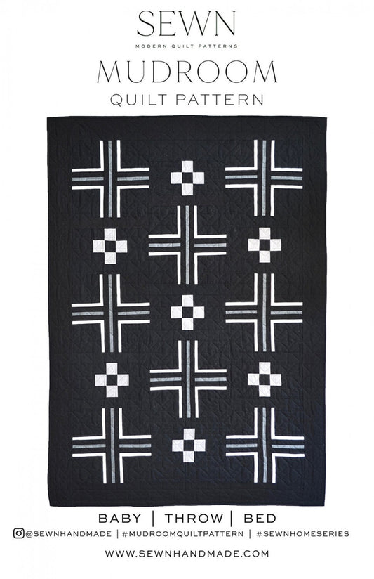 Mudroom Quilt Pattern by Sewn Handmade - Modern Quilt Pattern in 3 Sizes