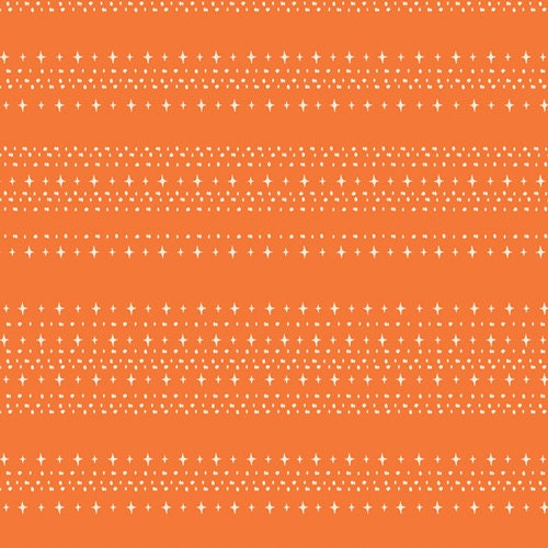 Spooky 'n Sweet from Art Gallery Fabrics - Half Yard Stars Aligned Trick - Orange Geometric