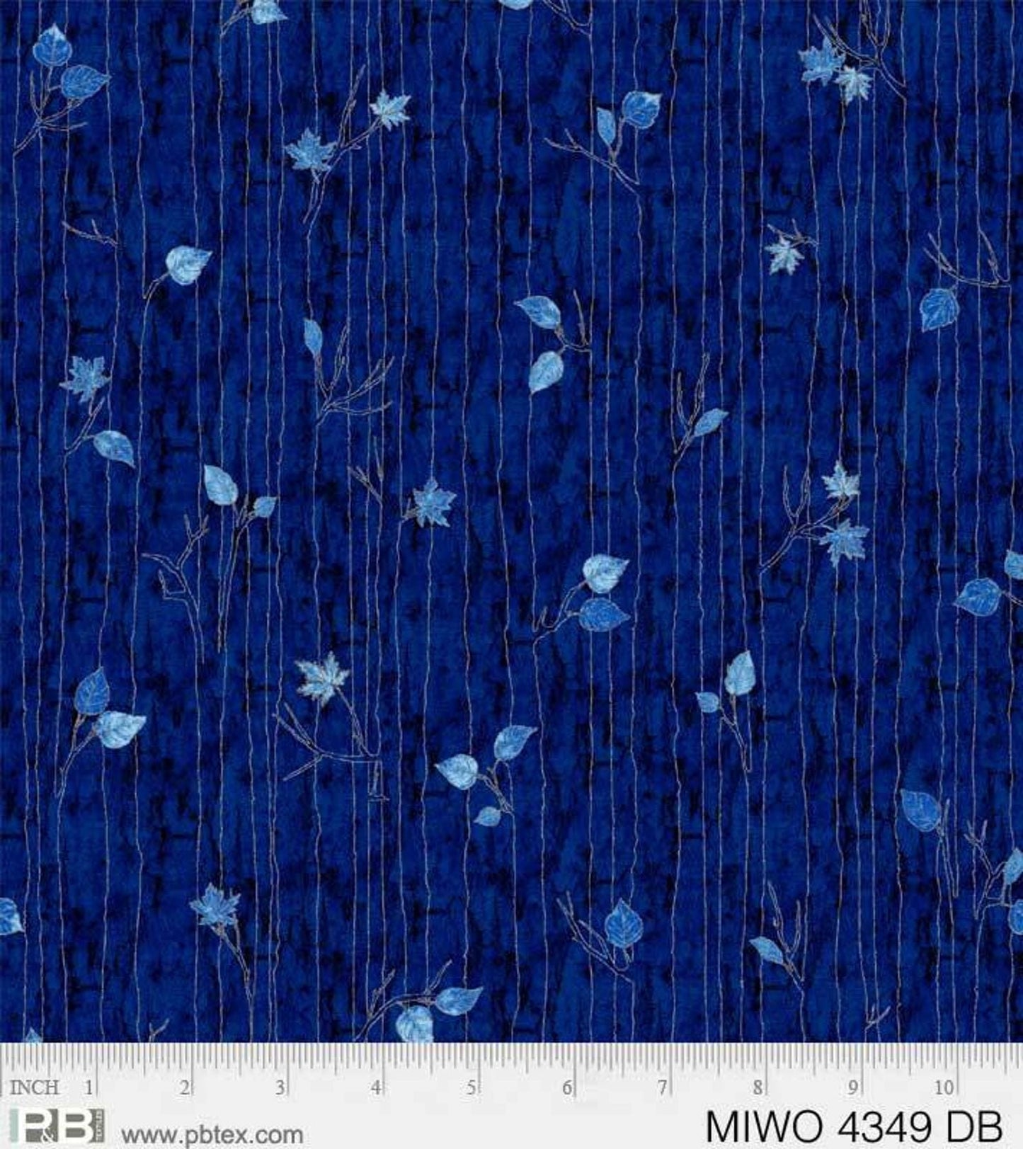 Midnight Woods from P & B Textiles - 1/2 Yard Leaves on Midnight Blue