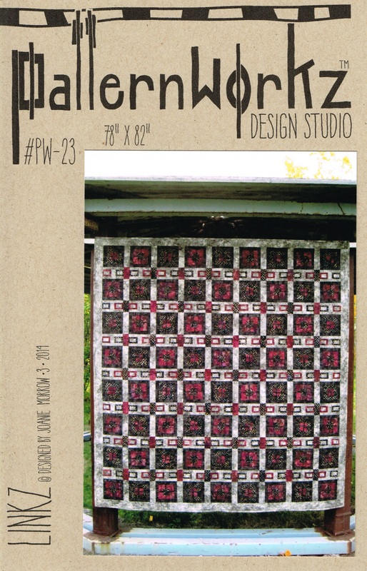 Linkz modern quilt pattern - Joanie Morrow for Patternworkz Design Studio - 78" x 82" - BONUS pattern to make 2 18" pillows