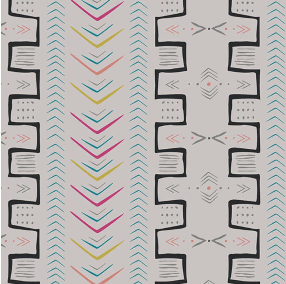 Sowing Trails from Art Gallery Fabrics - Half Yard of Modern Geometric Pattern on Light Gray