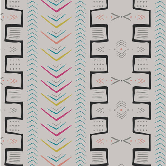 Sowing Trails from Art Gallery Fabrics - Half Yard of Modern Geometric Pattern on Light Gray