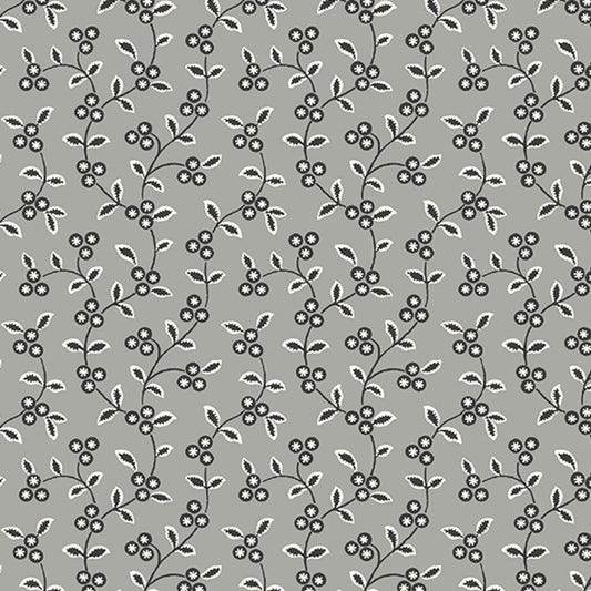 Vine Grey from Tangent by Andover Fabrics - 1/2 Yard - Modern Floral