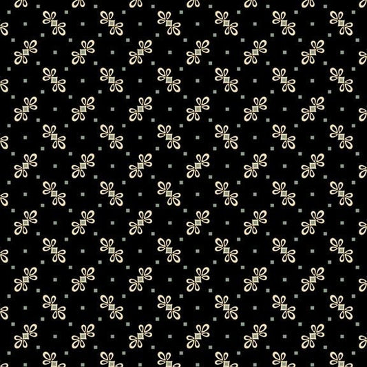 Diamond Flair from Midnight Lace for Marcus Fabrics - Half Yard - Diamonds in loops on black
